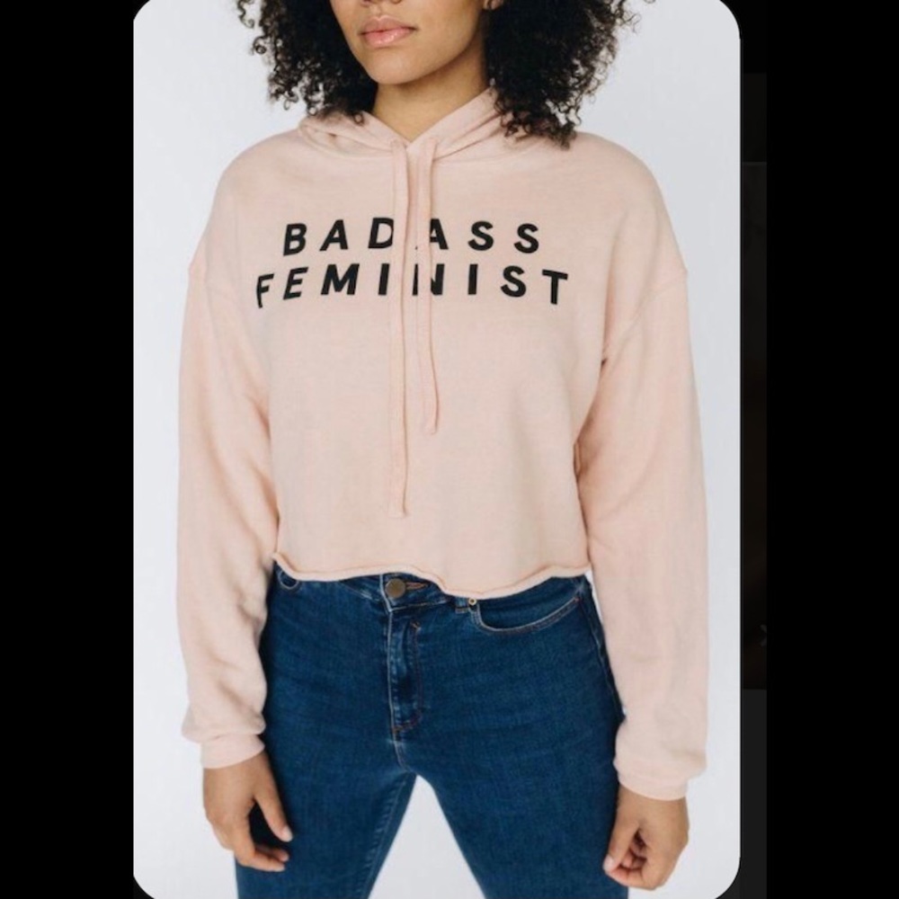 Badass Feminist Crop Hoodie by My Sister